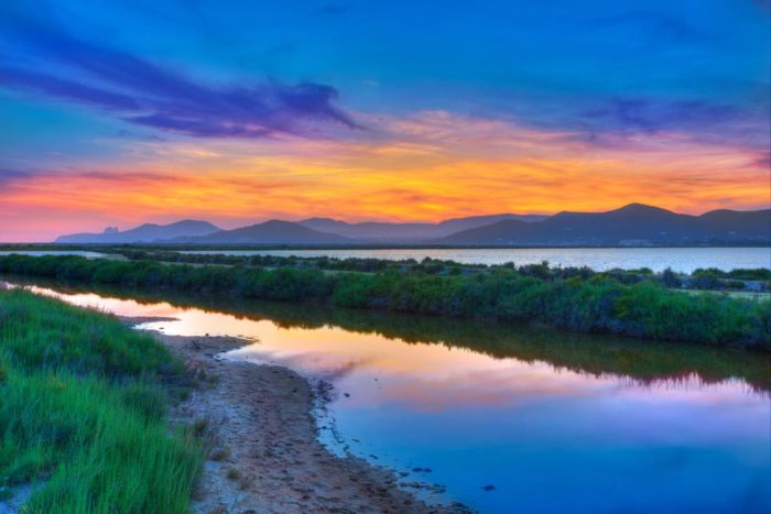 Atardecer en el Parque Natural de Ses Salines